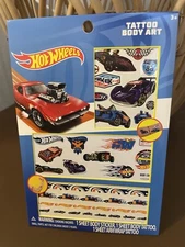Hot Wheels one sheet of temporary tattoos body art stickers arm wrap new