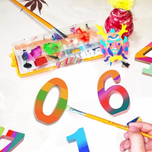 4 Inch Wooden Numbers for Wall Decor Crafts - Unfinished Blank Pine Wood - De... - Picture 4 of 7