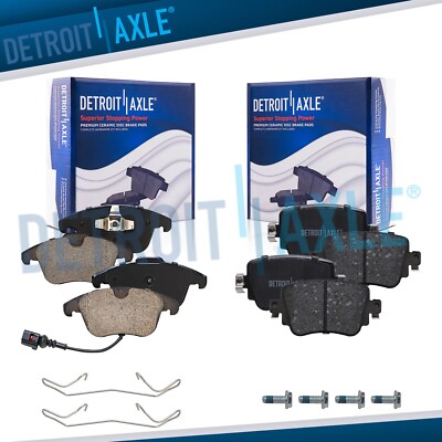 Front Rear Ceramic Brake Pads for 2016-2018 Audi Q3 Quattro Volkswagen Passat