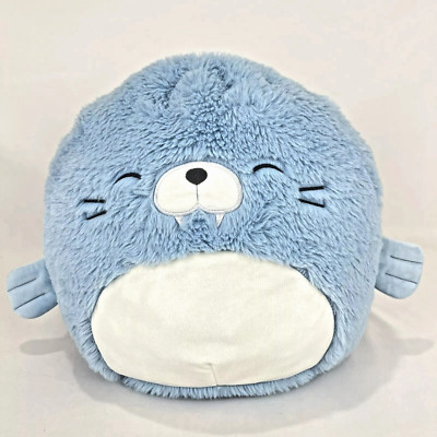 Squishmallows FuzzAMallows 12 in. Harvey the Blue Walrus,  Soft Plush Toy