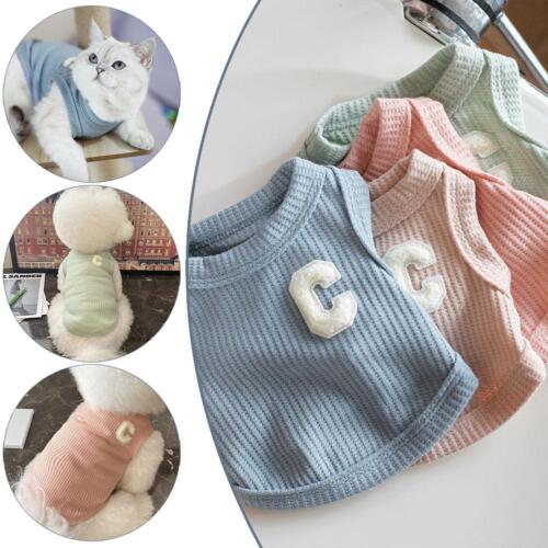 Spring And Summer Dog Clothes Waffle Short Vest Puppy Vest~ Cat Breathable E3V1 - Picture 1 of 29