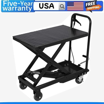  Hydraulic Lift Table Cart 500lbs Capacity 28.4'' Lifting Height Manual Single 