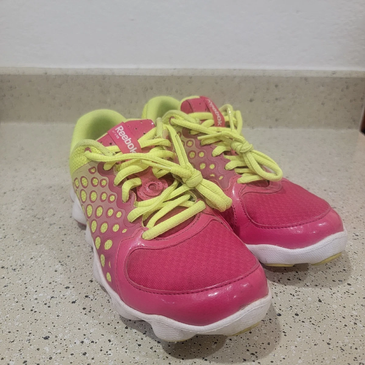 REEBOK ATV 19 Athletic 2.5 PINK And Yellow Sneakers Lace Up | eBay