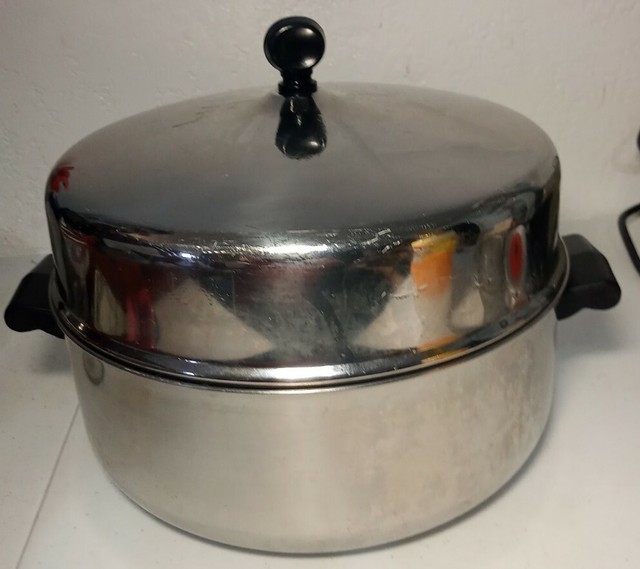 Vtg Farberware Aluminum Clad Stainless Steel 5 Qt Dutch Oven Roaster W vtg-farberware-aluminum-clad-stainless-steel-5-qt-dutch-oven-roaster-w