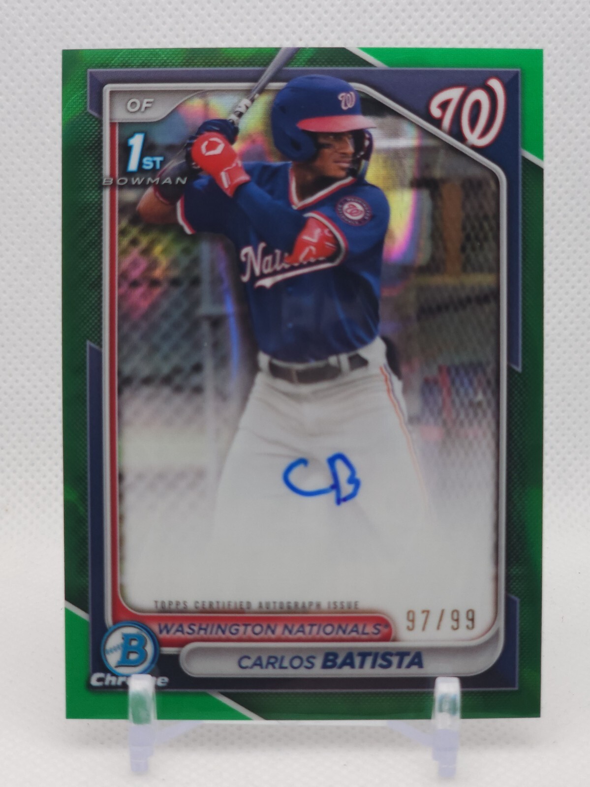 CARLOS BATISTA 2024 Bowman Chrome #CPA-CB Green Lava 1st Auto /99 Nationals