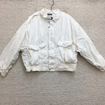 VINTAGE GHEZZI Giorgio Beverly Hills Jacket 2XL Adult White Full Zip Womens 52