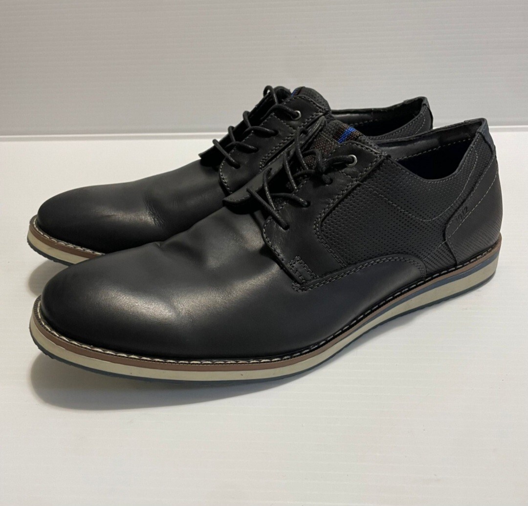 SAOLA Nunn Bush Circuit Plain Toe Oxford 84889 009 da uomo in pelle nera marrone taglia 11M