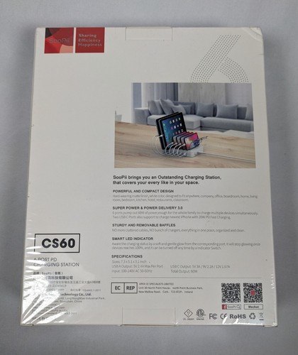 Station de charge USB-C 6 ports SooPii - CS60 (PD) - Photo 3 sur 4
