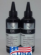 2 x 100ml Dye Black Ink Refill Bulk for Epson Compatible Cartridge Ciss ET 4700