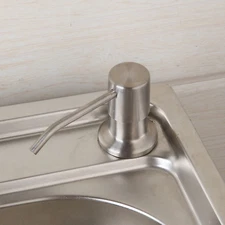 Deck Mounted Brushed Nickel Liquid Soap Dispenser Pump Bottle For Kitchen Sink