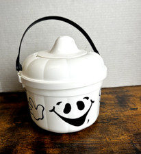 Vintage 1986 McDonalds Halloween Bucket McBoo White Ghost Happy Meal Pail READ