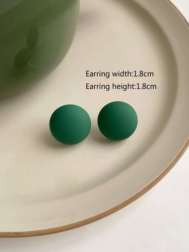 ROUND button style stud earrings multicolour option Pierced stainless steel post - Picture 3 of 57