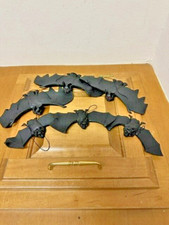 6 Hanging Bats Halloween Decoration Realistic Rubber Flying Spooky Looking Prop