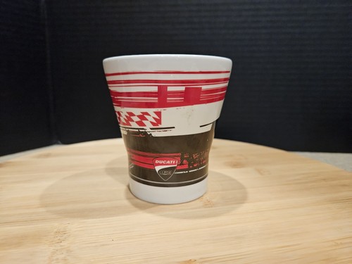 Ducati Corse Red White & Black Espresso Coffee Cup Italy Motorcycle Superbike - Picture 2 of 8