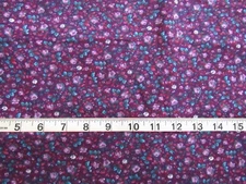 1 yd 100% Cotton Fabric by Peter Pan Fabrics Purple with Purple Flowers