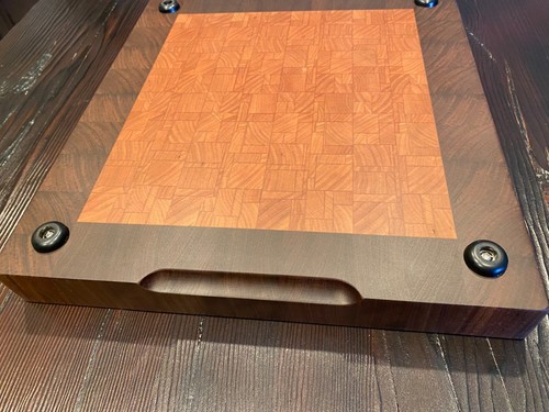 End grain- handmade- wood cutting board- walnut / cherry 16.75"W x 15"L x 1.75"T - Picture 13 of 15