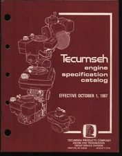 Tecumseh 1987 Engine Specification Catalog, Variations, Diagrams 101121WEEM
