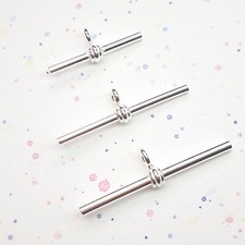 1 x Sterling Silver Solid T Bar Pocket Watch Albert Chain Pendant 24mm 33mm 37mm