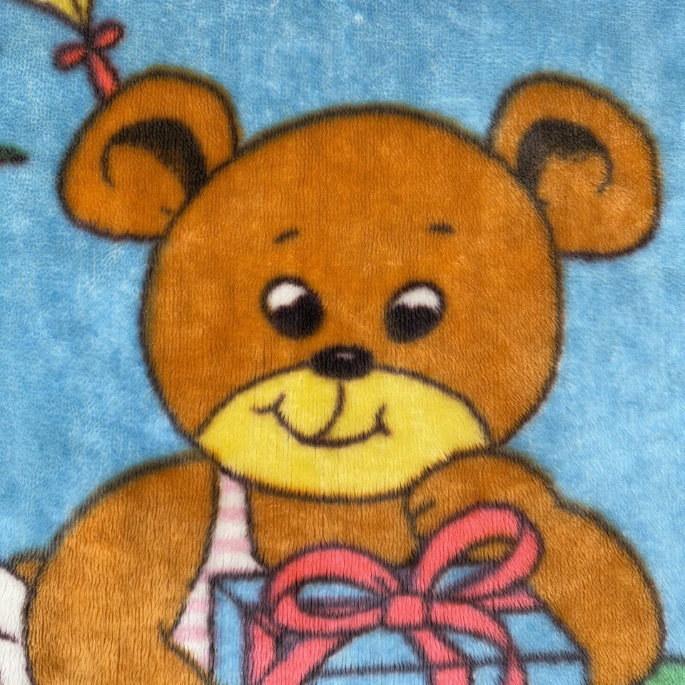 复古 Novatex 婴儿毯丝绒泰迪熊礼物鸟弓太阳风筝粉红色卡哇伊 — 第 3/4 张图片