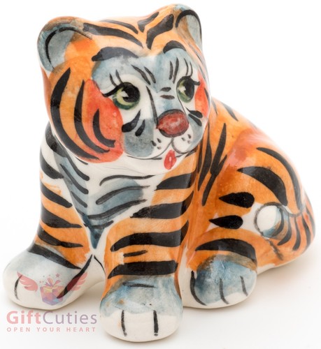 Tiger Mayolika Gzhel Porcelain Figurine - 第 9/10 張圖片