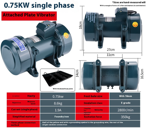 Motor Vibrador Eléctrico Hormigón Cemento Vibración Asíncrona Motor Industrial - Imagen 9 de 21