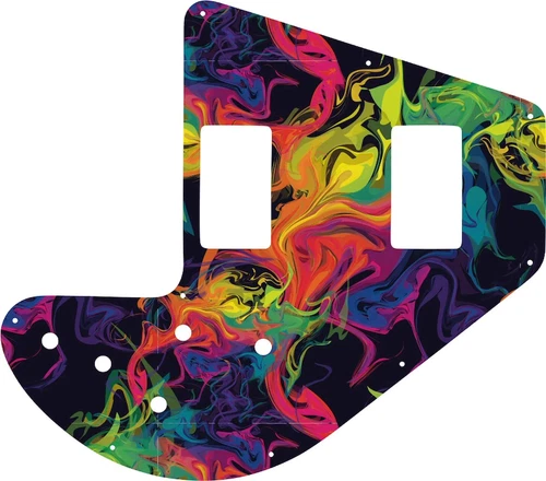 WD Custom Pickguard For Gibson 1975-1983 Ripper Bass #GP01 Rainbow Paint Swir...