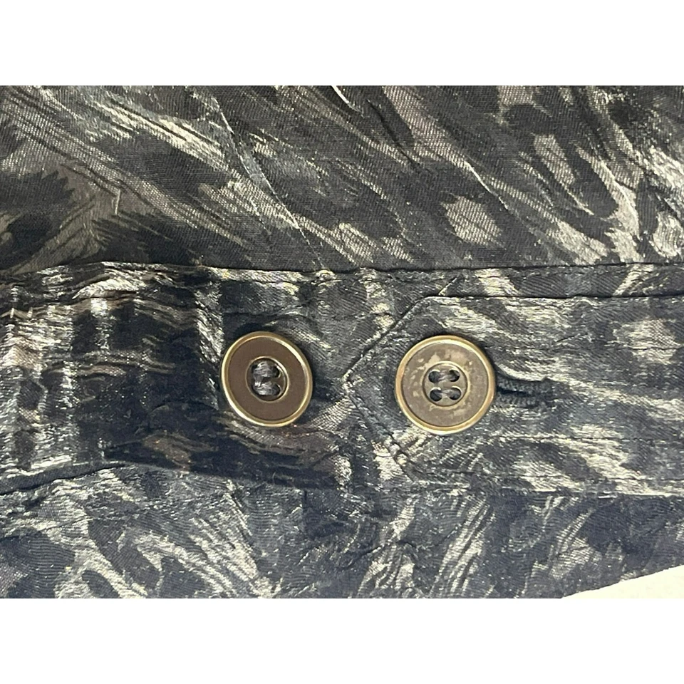 Ruby Rd. Chaqueta con botones para mujer 16W estampado de leopardo negra gris rayón poliéster Foto 4 de 4