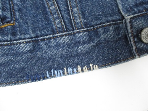 Polo Ralph Lauren Girls Denim Jean Jacket Quilted Star Patches Distress M 8 10 - Picture 7 of 8