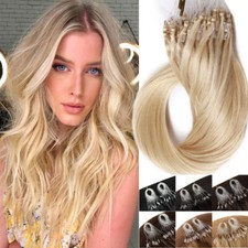 Micro Ring Loop Tip Real Remy Human Hair Extensions Straight 1g Micro Beads/Link