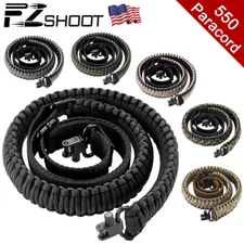 Tactical 550 Paracord 2 Point Rifle Gun Sling Shotgun Strap + Swivel Accessories