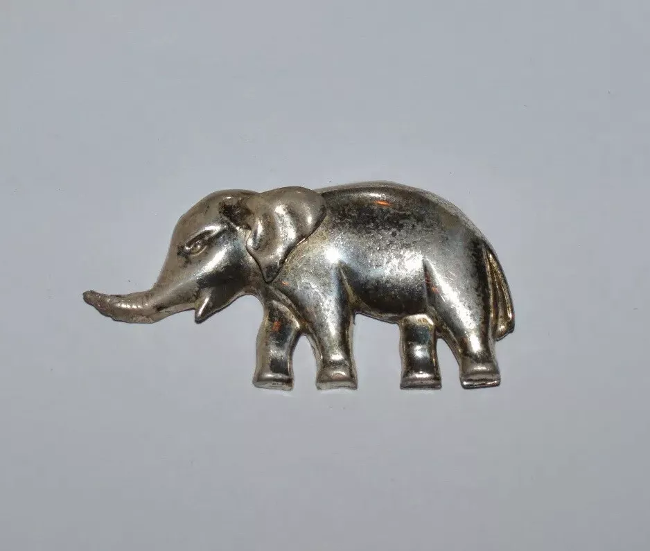 Silver elephant best sale brooch