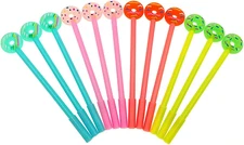 12Pcs Gel Pen Black Ink Donut Roller Marker Pen(Candy Colors Donut Styling)