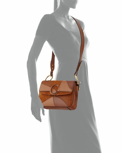 Chloe Leather Shoulder Bag Caramel Patchwork Retail $2500
