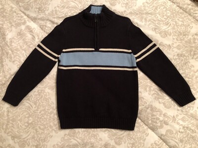 Greendog Boy's Pullover Mock Neck Sweater (Black/Blue/White) Size 6 (Never Worn)