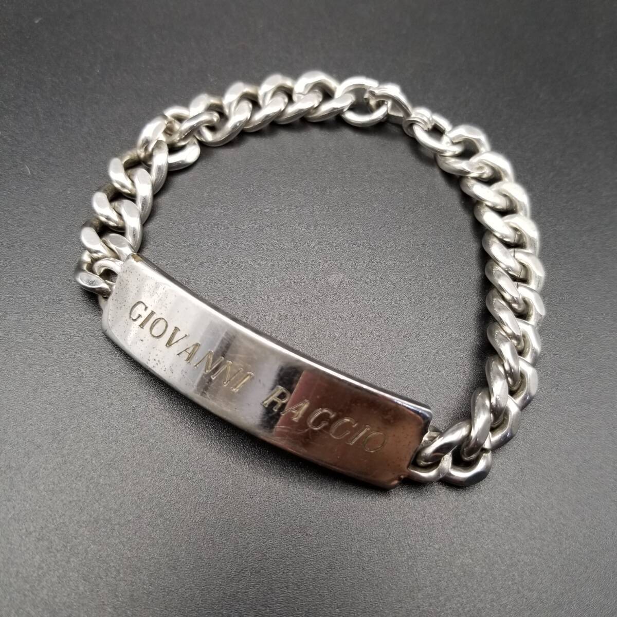 50's Elco社製 IDタグ 長方形プレート ヴィンテージ ブレスレット シ 50's Elco ID Tag Rectangle Plate Vintage Bracelet Silver