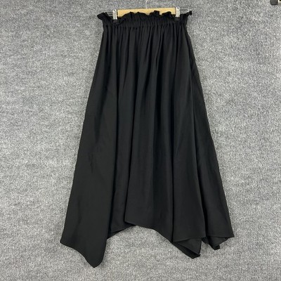 Ulla Johnson Skirt 6 Zeta High Waist Crepe Midi Black Quiet Luxury Old Money