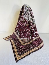 Vintage Silk Floral Scarf by Linda Allard for Ellen Tracy in Mauve Pink Yellow