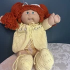 1985 CPK Cabbage Patch Doll Red Hair One Tooth Blue Eyes Yellow Gingham Dimples
