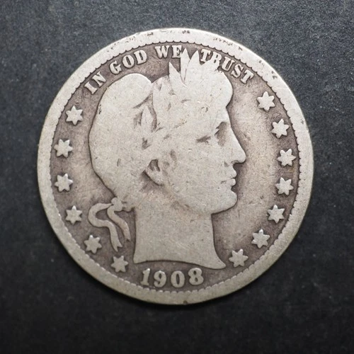 1908 *D * BARBER SILVER QUARTER  ***NICE*** FREE SHIPPING   C2068