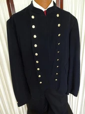 BRITISH MILITARY ROYAL CHELSEA HOSPITAL PENSIONERS NAVY WOOL GOLD BUTTON COAT 46