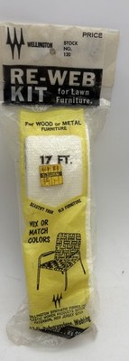 Vintage Wellington Re-Web Kit Lawn Furniture Webbing 17 Ft White NOS