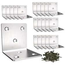 Silver Stainless Steel Corner Bracket,Joint Right Angle Bracket,L Shape Heavy...