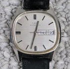 Vintage 1980's Men's Timex Silver TV Dial 32mm Automatic Day/Date Watch Runs