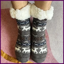 Mens Fuzzy Socks Winter Warm Short Thickened Home Sleeping Thermal Soft.