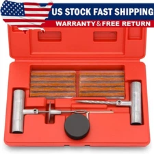 35-Piece Universal Heavy Duty Tire Plug Kit to Fix Punctures and Plug Flats