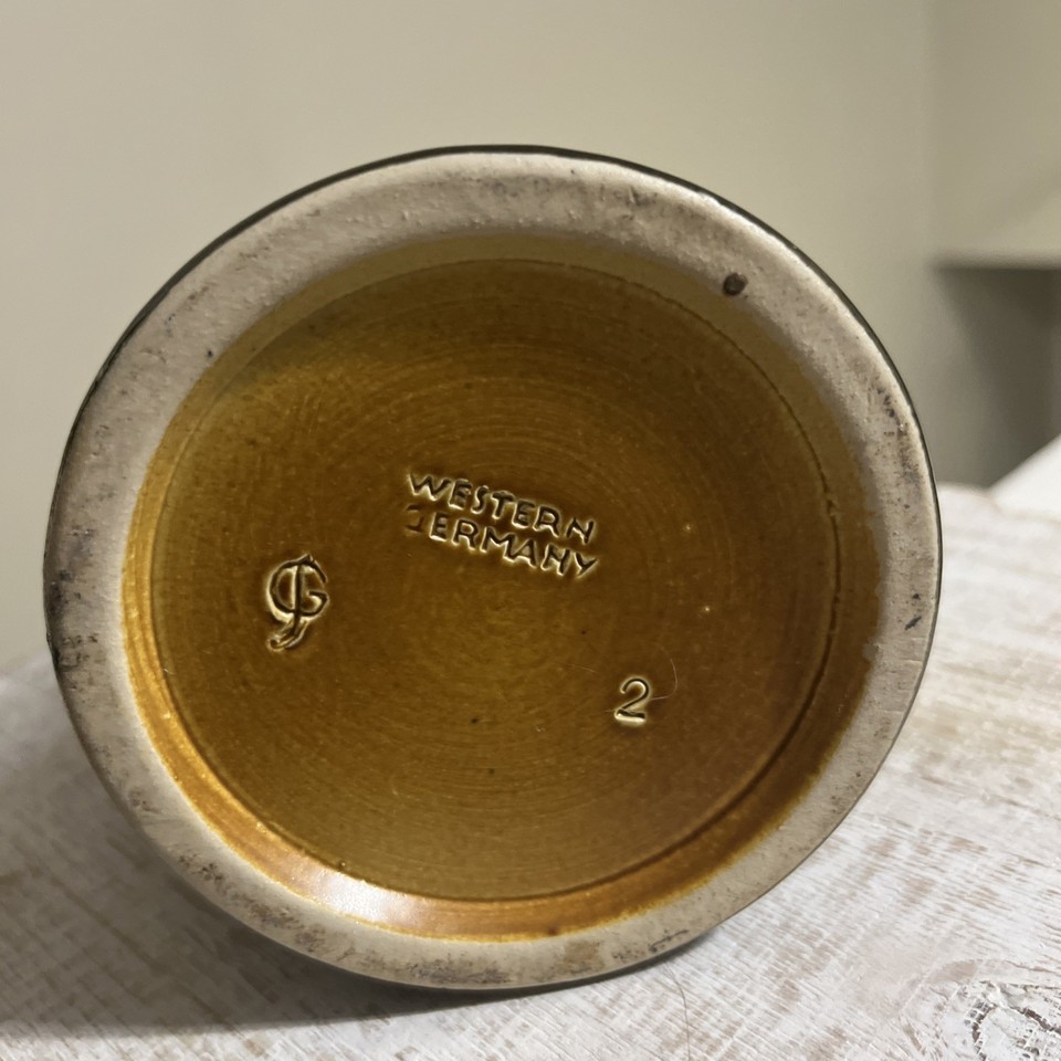 Rare 1970’s Vintage Stein West Germany Stoneware Pewter Lid Blue ...