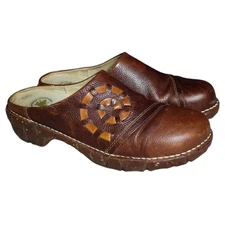 El Naturalista Shoes Slides Clogs Mules Women Size US 9 EU 40 Leather Bohemian 