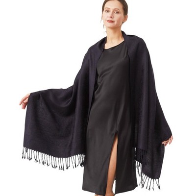 Black Pashmina Shawl for Women-Rave Pashmina Wraps for Women Floral Paisley S...