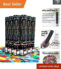 Eco-Friendly 6-Pack Confetti Cannons - 12-Inch Party Poppers for All Occasions