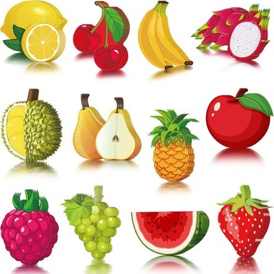 48 Pcs Tutti Frutti Party Colorful Fruit Cutouts Lemon Strawberry Pineapple